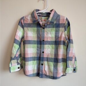 Cat & Jack Multicolor Plaid Button-Down Shirt